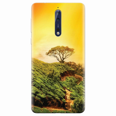 Husa silicon pentru Nokia 8, Hill Top Tree Golden Light foto