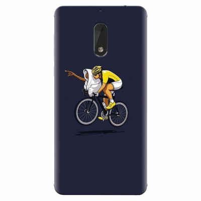 Husa silicon pentru Nokia 6, ET Riding Bike Funny Illustration foto