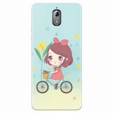 Husa silicon pentru Nokia 3.1, Girl And Bike