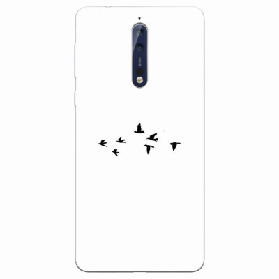 Husa silicon pentru Nokia 8, Birds foto