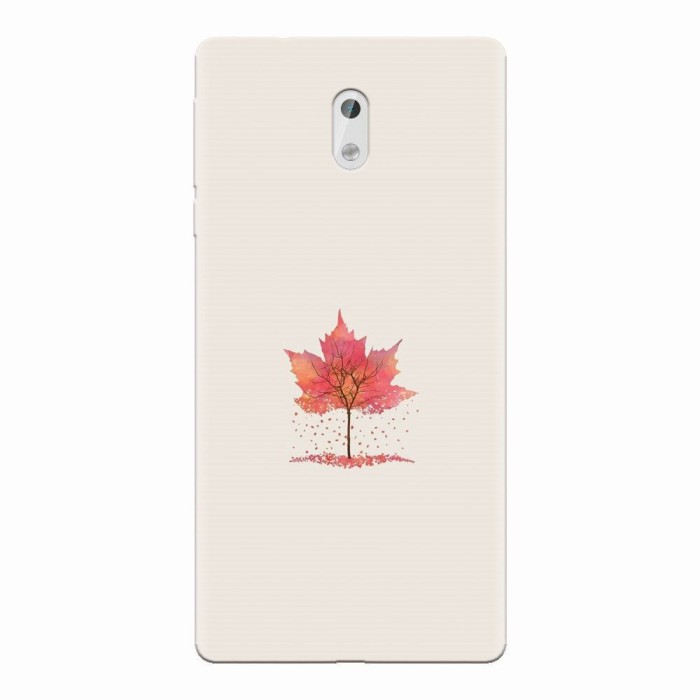 Husa silicon pentru Nokia 3, Autumn Tree Leaf Shape Illustration