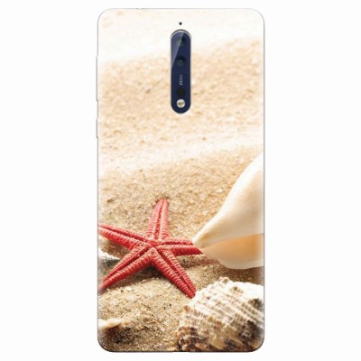 Husa silicon pentru Nokia 8, Beach Shells And Starfish foto