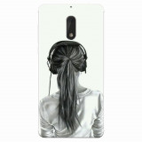 Husa silicon pentru Nokia 6, Girl With Headphone
