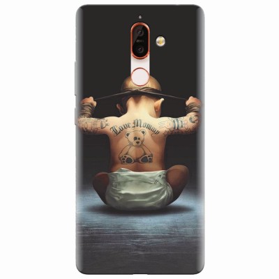 Husa silicon pentru Nokia 7 Plus, Body Builder Cute Baby Tattoo foto