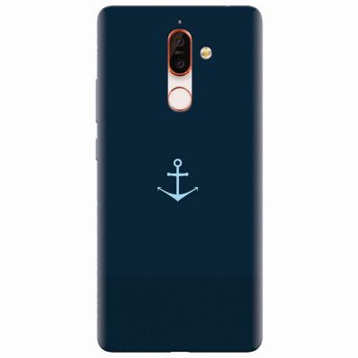 Husa silicon pentru Nokia 7 Plus, Blue Navy Anchor Illustration Flat foto