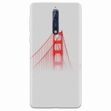 Husa silicon pentru Nokia 8, Red Bridge In Clouds