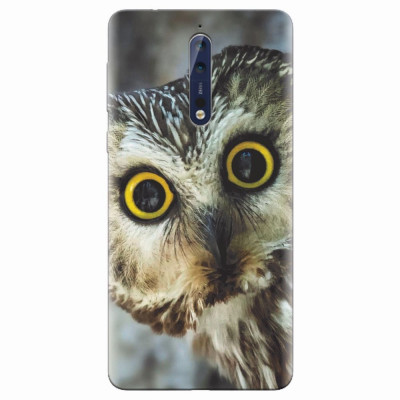 Husa silicon pentru Nokia 8, Owl foto