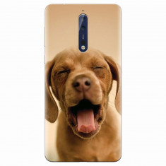 Husa silicon pentru Nokia 8, Cute Yawning Puppy