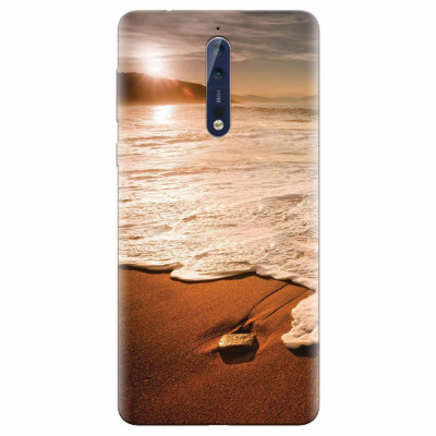 Husa silicon pentru Nokia 8, Sunset Foamy Beach Wave foto