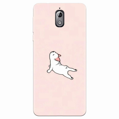 Husa silicon pentru Nokia 3.1, Cute Dog Streching foto