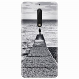 Husa silicon pentru Nokia 5, Abstract Dock Man Grey