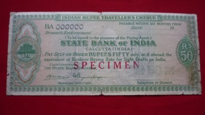 CEC INDIA 50 RUPEE, SPECIMEN foto