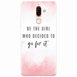 Husa silicon pentru Nokia 7 Plus, Quotes Pink