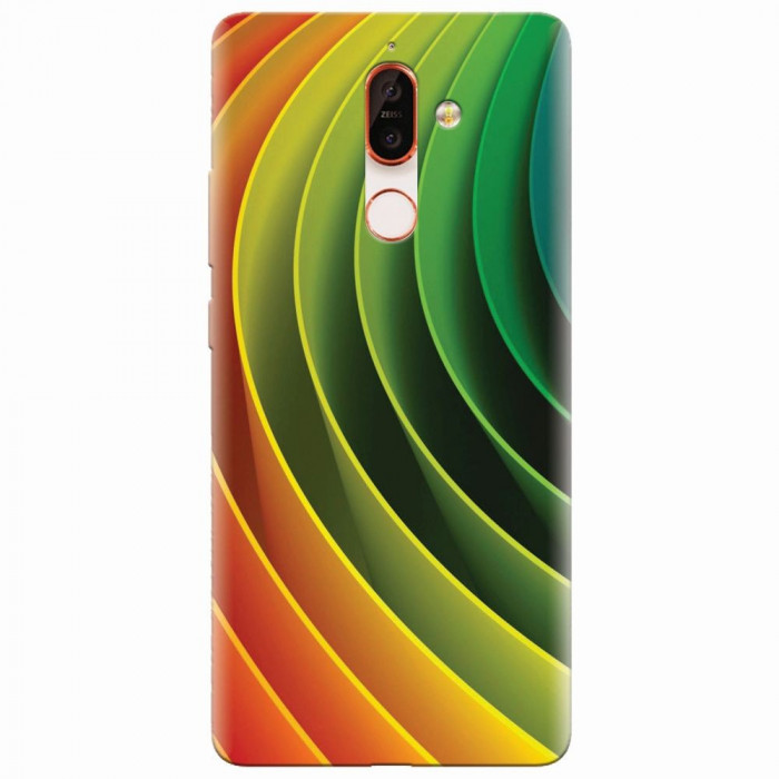 Husa silicon pentru Nokia 7 Plus, 3D Multicolor Abstract Lines