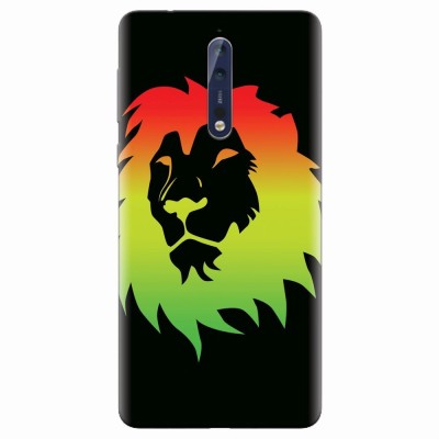 Husa silicon pentru Nokia 8, Rasta Color Lion foto