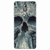 Husa silicon pentru Nokia 3.1, Abstract Skull Artwork Illustration