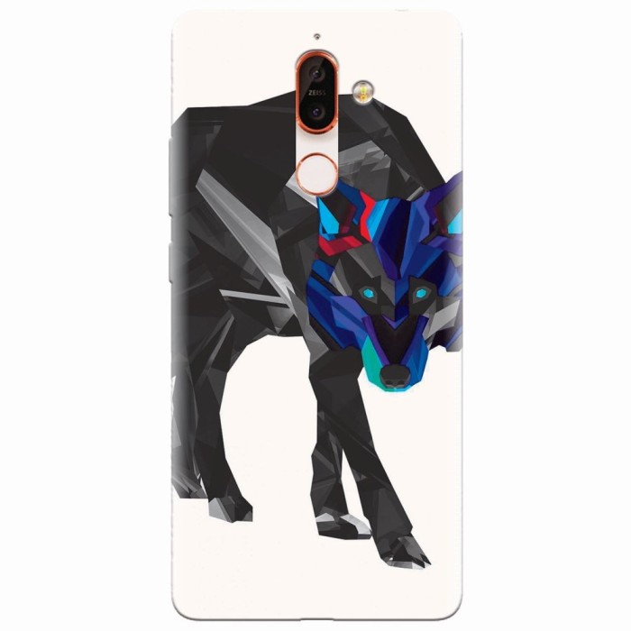 Husa silicon pentru Nokia 7 Plus, Abstract Wolf