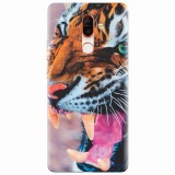 Husa silicon pentru Nokia 7 Plus, Angry Tiger Teeth Fresh