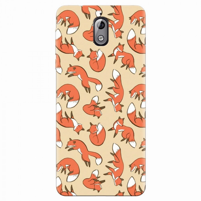 Husa silicon pentru Nokia 3.1, Red Foxes