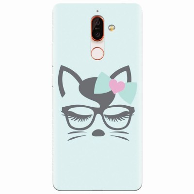 Husa silicon pentru Nokia 7 Plus, Angel Cat foto