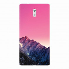 Husa silicon pentru Nokia 3, Mountain Peak Pink Gradient Effect