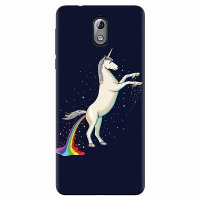 Husa silicon pentru Nokia 3.1, Unicorn Shitting Rainbows foto