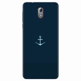 Husa silicon pentru Nokia 3.1, Blue Navy Anchor Illustration Flat