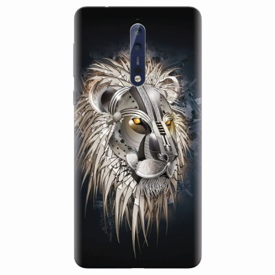 Husa silicon pentru Nokia 8, Abstract Lion 001 foto