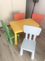 Set masa + patru scaune pentru copii - interior/exterior foto