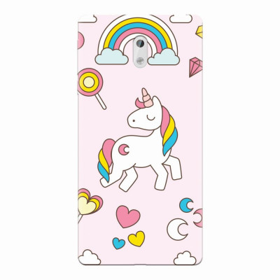 Husa silicon pentru Nokia 3, Cute Unicorn foto