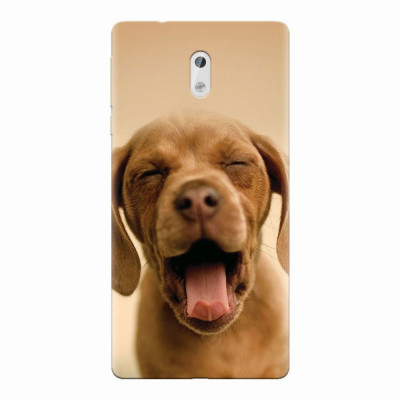 Husa silicon pentru Nokia 3, Cute Yawning Puppy foto