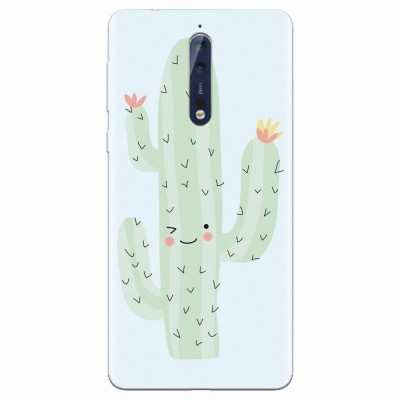 Husa silicon pentru Nokia 8, Cactus foto