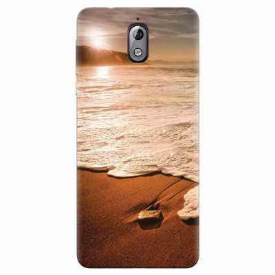 Husa silicon pentru Nokia 3.1, Sunset Foamy Beach Wave foto