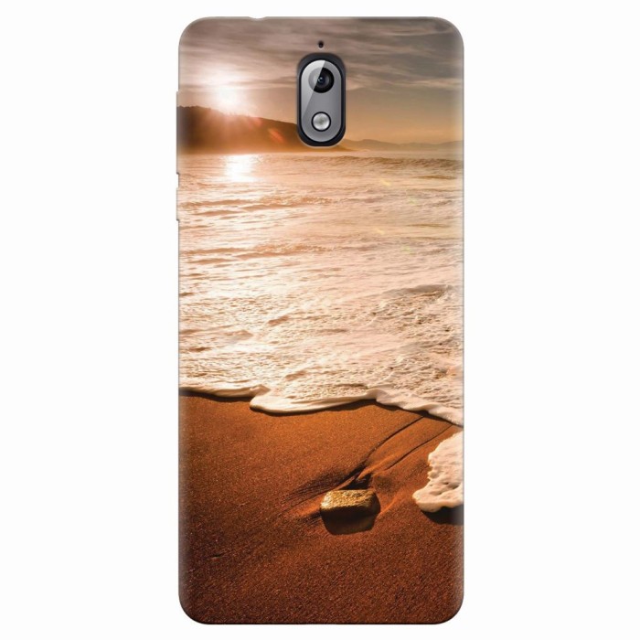 Husa silicon pentru Nokia 3.1, Sunset Foamy Beach Wave