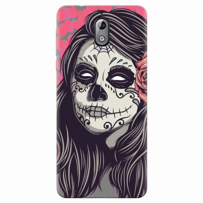 Husa silicon pentru Nokia 3.1, Mexican Girl Skull foto