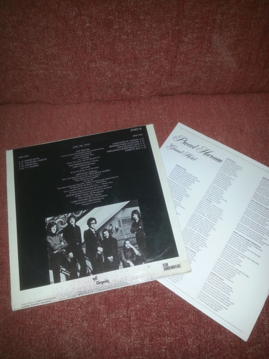 Procol Harum &ndash;Grand Hotel-Chrysalis 1973 Ger vinil vinyl VG-, cititi descrierea