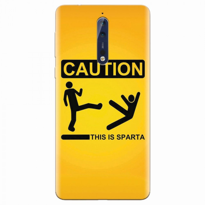 Husa silicon pentru Nokia 8, This Is Sparta Funny Illustration