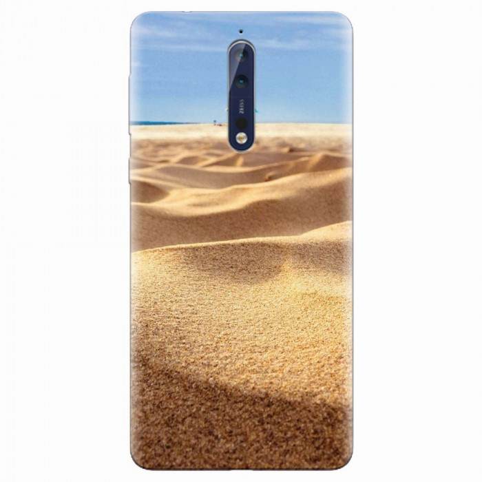 Husa silicon pentru Nokia 8, Beach Sand Closeup Holiday