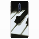 Husa silicon pentru Nokia 8, Piano Key Close Up Macro