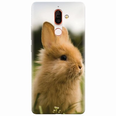 Husa silicon pentru Nokia 7 Plus, Cute Rabbit In Grass foto