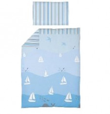 Lenjerie pat 2 piese CEBA BABY Sailboats albastru 100 x 135 cm foto