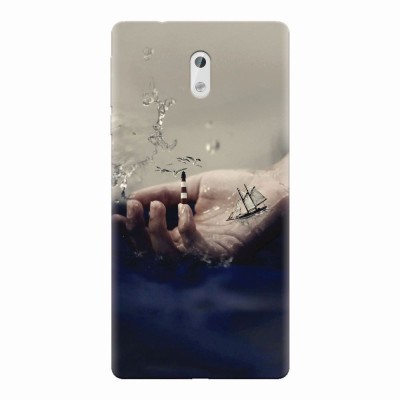 Husa silicon pentru Nokia 3, 3D Hand Ocean Render foto