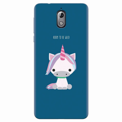 Husa silicon pentru Nokia 3.1, Horn To Be Wild Cute Unicorn foto