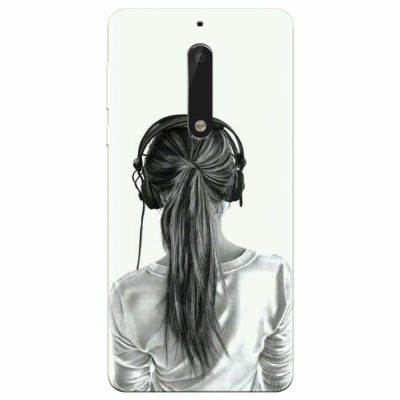 Husa silicon pentru Nokia 5, Girl With Headphone foto