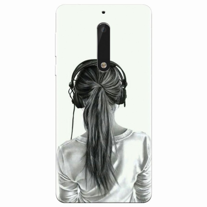 Husa silicon pentru Nokia 5, Girl With Headphone