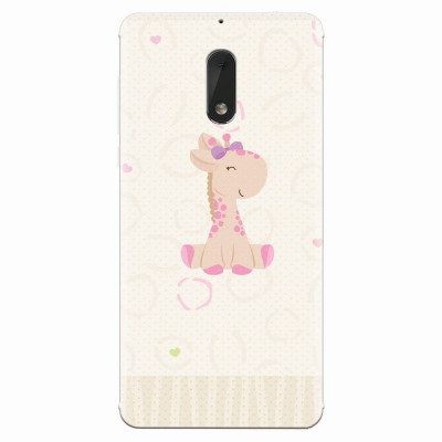 Husa silicon pentru Nokia 6, Giraffe Cute foto