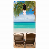 Husa silicon pentru Nokia 7 Plus, Beach Chairs Palm Tree Seaside
