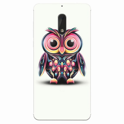 Husa silicon pentru Nokia 6, Colorful Owl Illustration foto