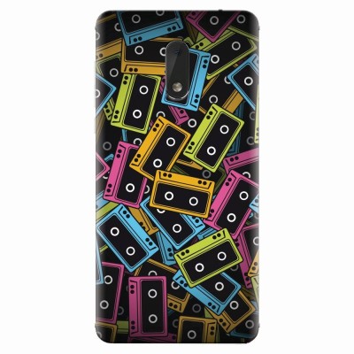 Husa silicon pentru Nokia 6, Audio Cassette Color Vector foto