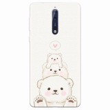 Husa silicon pentru Nokia 8, Family Bear